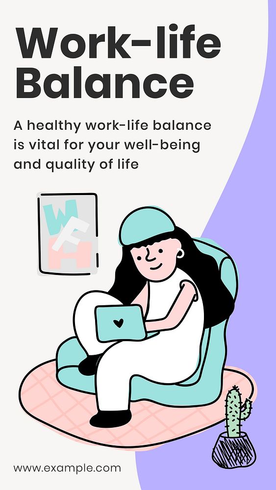Work life balance Instagram post template