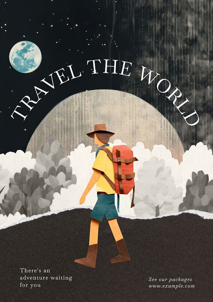 Travel the world   poster template