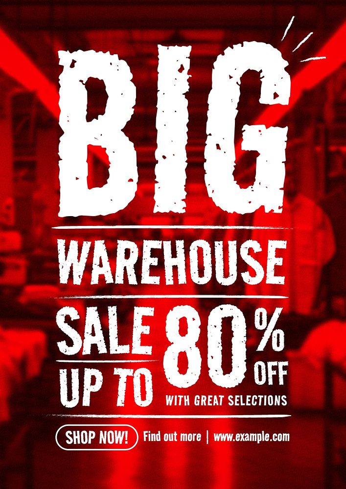 Big warehouse sale poster template