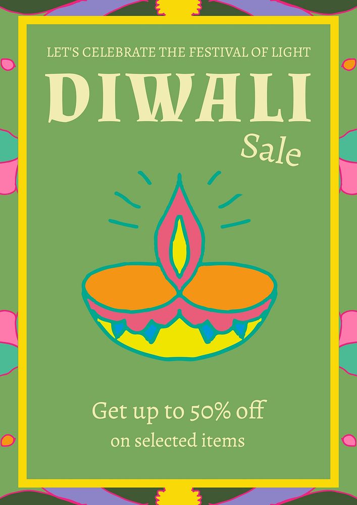 Diwali sale poster template