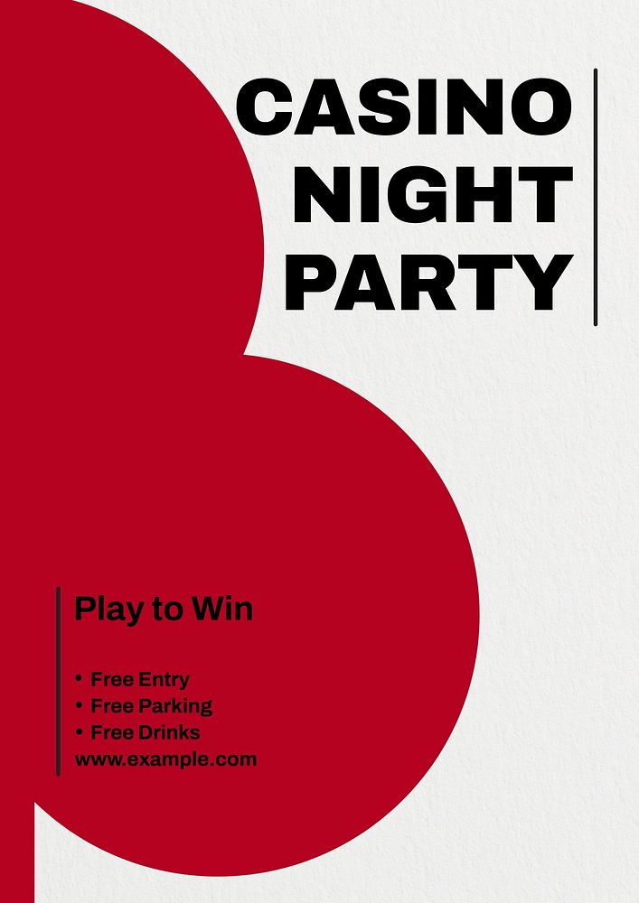 Casino night party poster template