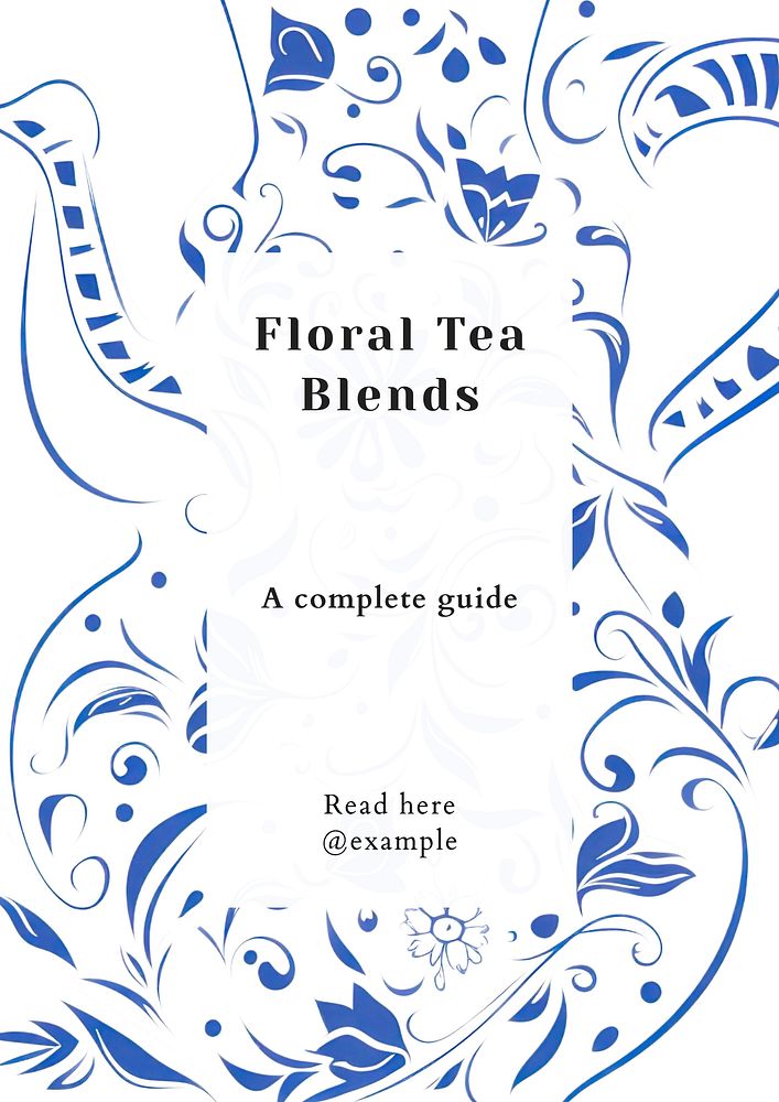 Floral tea blends poster template