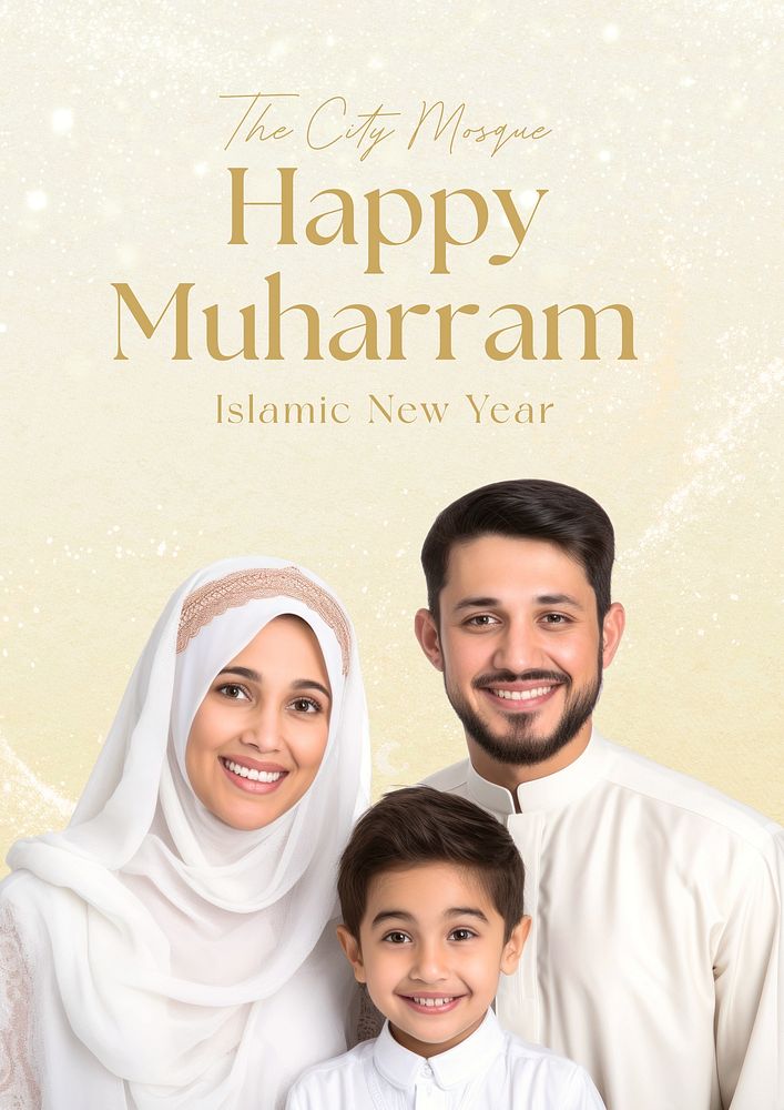 Islamic new year poster template