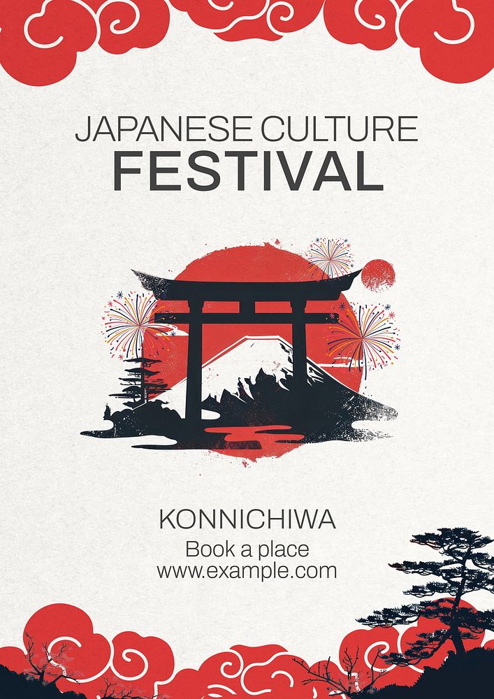 Japanese culture festival poster template