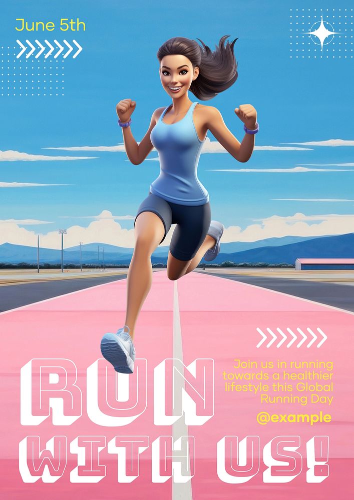 Global running day poster template