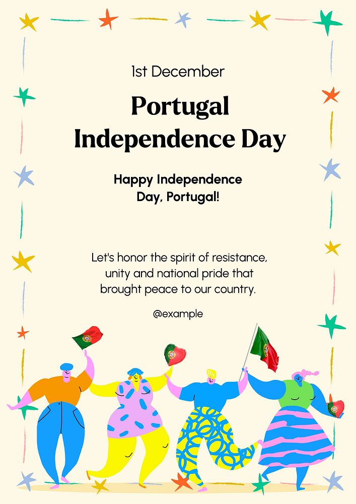 Portugal independence day poster template