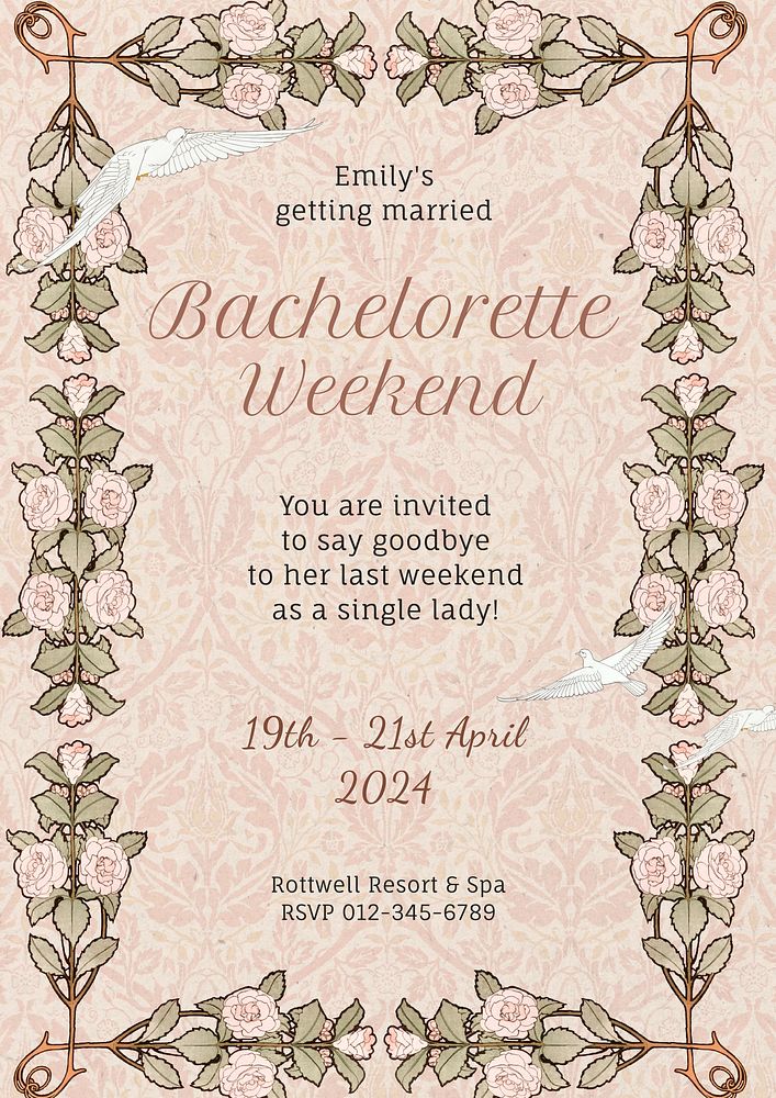 Bachelorette weekend poster template and design