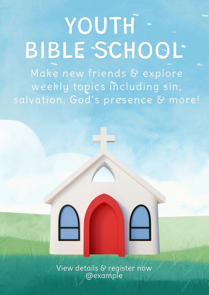 Youth bible school poster template