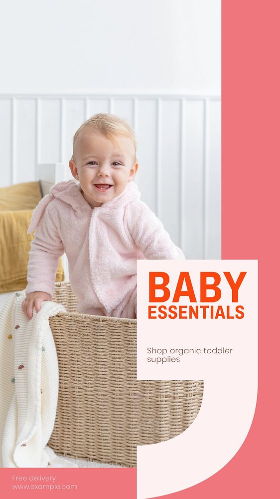 Baby essentials social story template, editable Instagram design