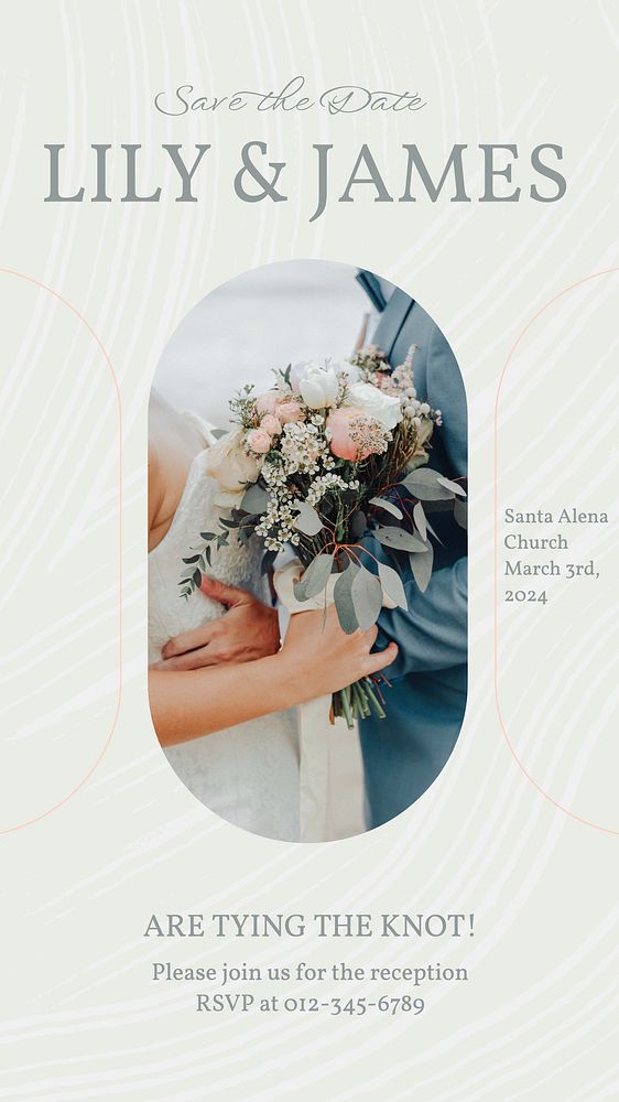 Wedding Instagram story template, editable text