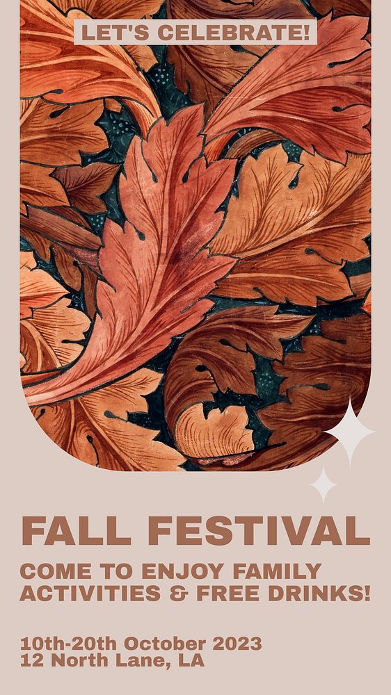 Fall festival social story template,  Instagram design