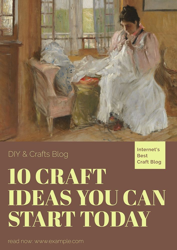 Craft ideas poster template and design