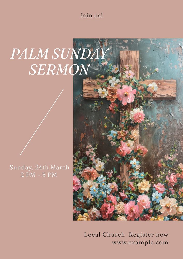 Palm Sunday sermon poster template