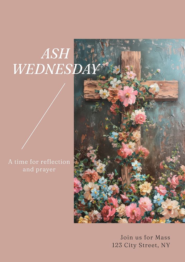 Ash Wednesday  poster template