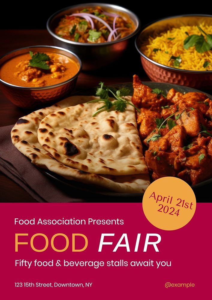 Food fair poster template | Free Photo - rawpixel