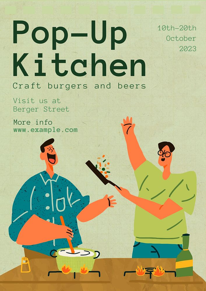 Pop-up kitchen   poster template