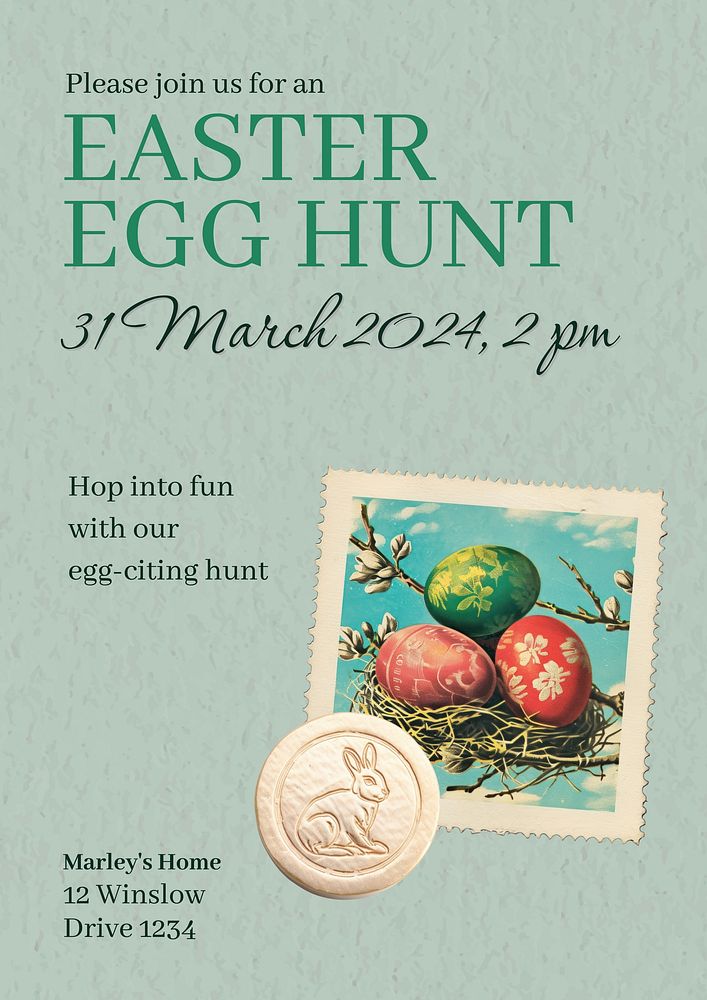 Egg hunt poster template