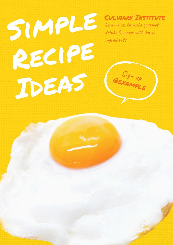 Recipe ideas poster template, editable text & design