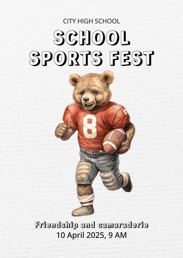 School sports fest poster template