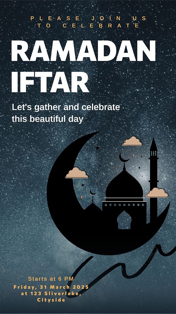 Ramadan iftar Facebook story template