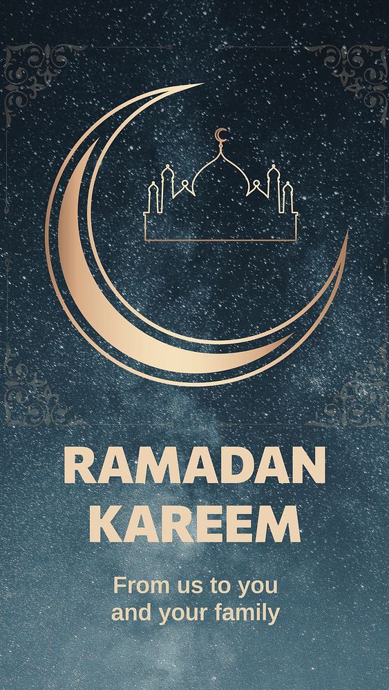 Ramadan Kareem Facebook story template, editable design