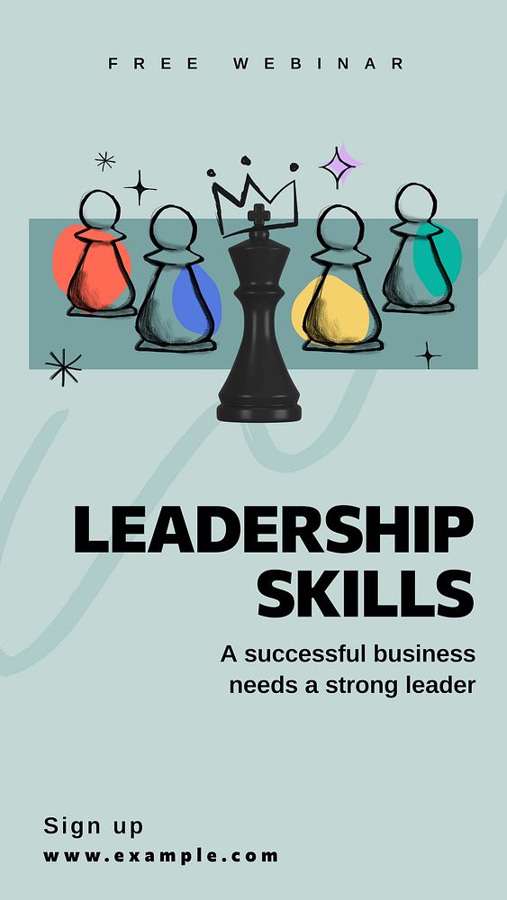 Leadership skills social story template, editable Instagram design