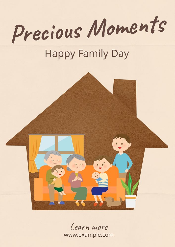 Happy family day poster template