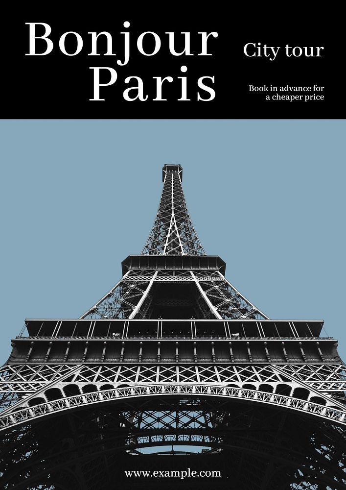 Paris travel poster template
