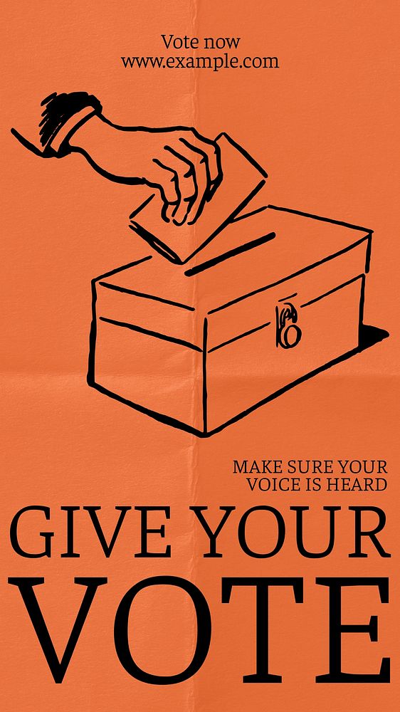 Give your vote Instagram story template, editable text
