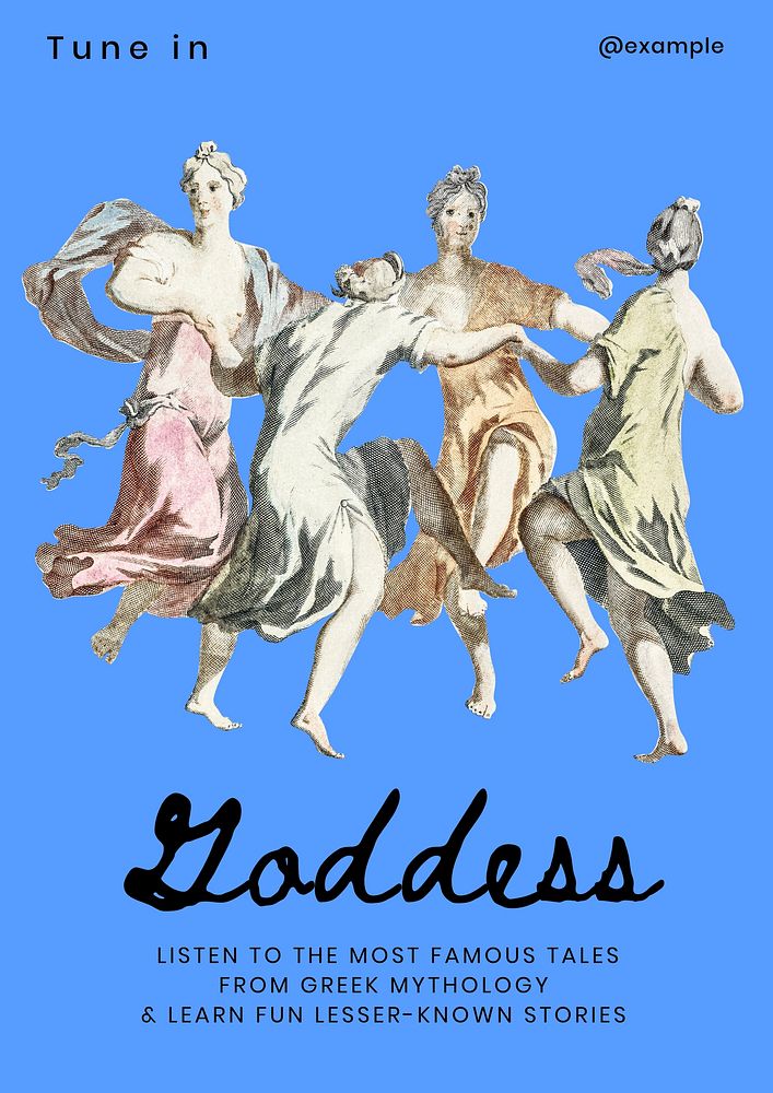 Goddess podcast poster template & design