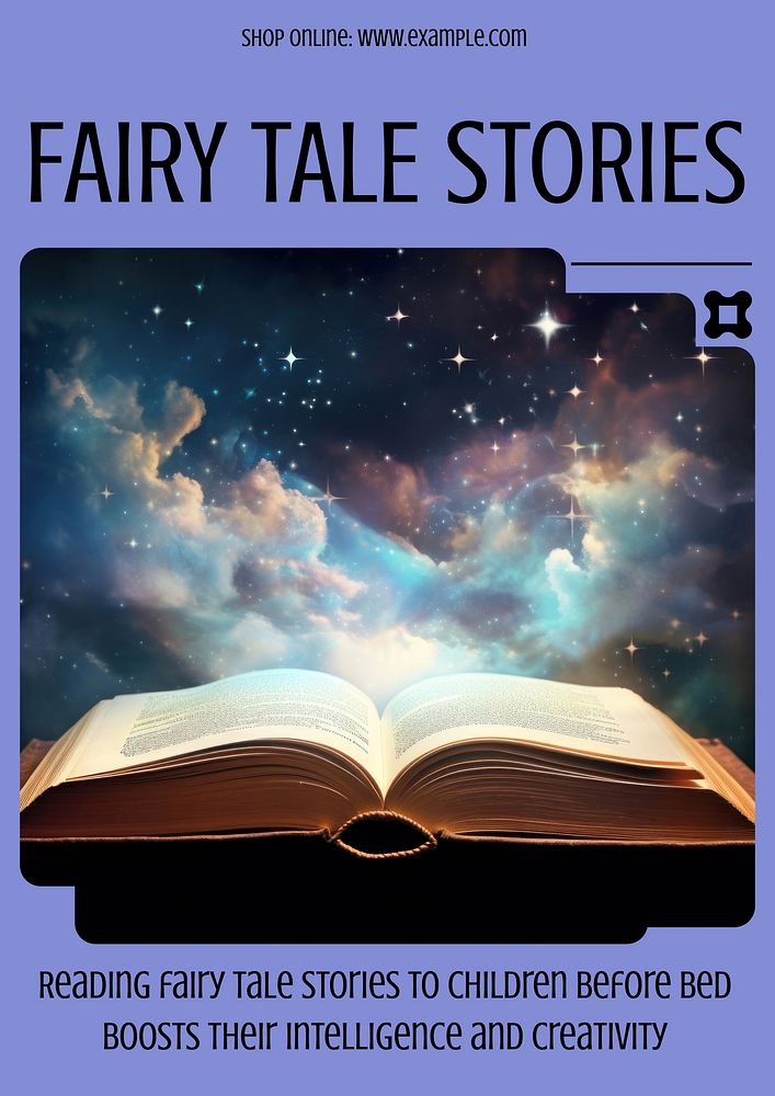 Fairy tale stories poster template