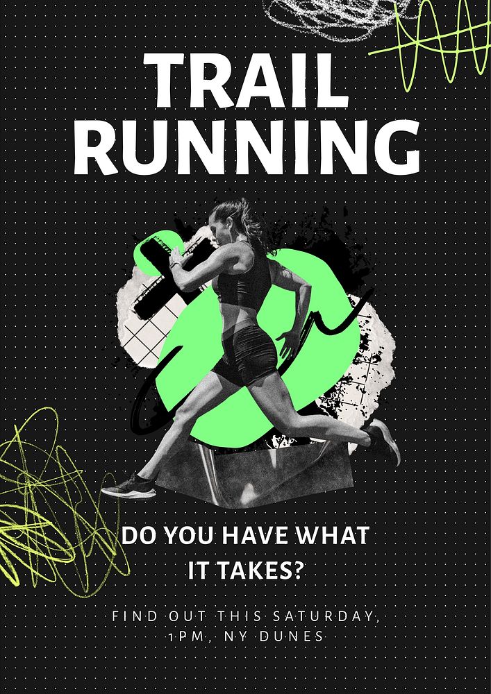Trail running  poster template