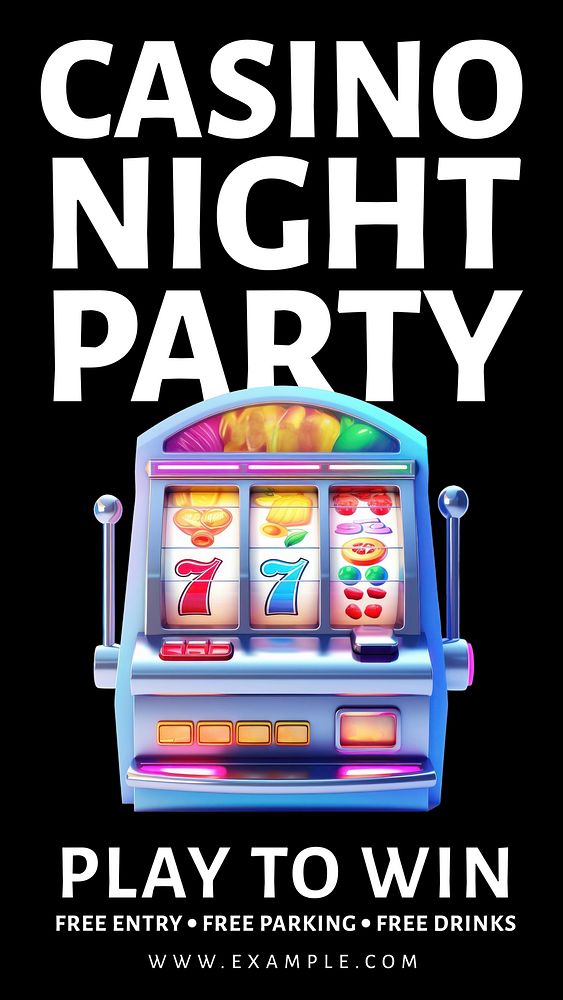 Casino night party Instagram story template, editable text