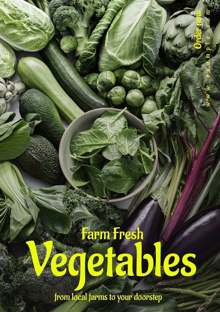 Farm fresh vegetables poster template