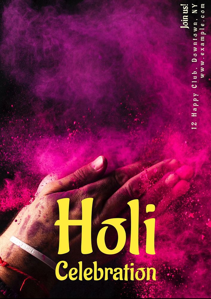 Holi celebration poster template and design