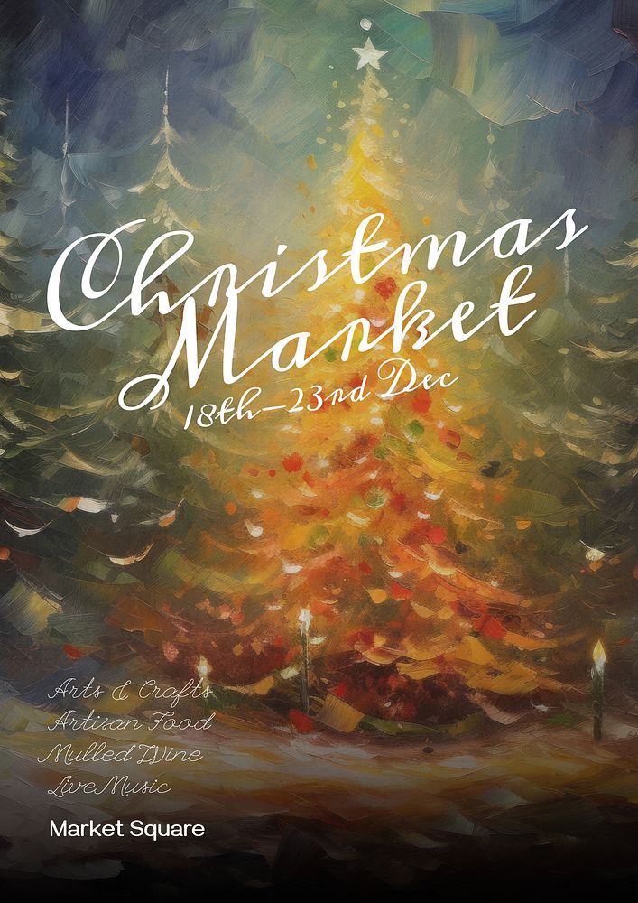 Christmas market poster template