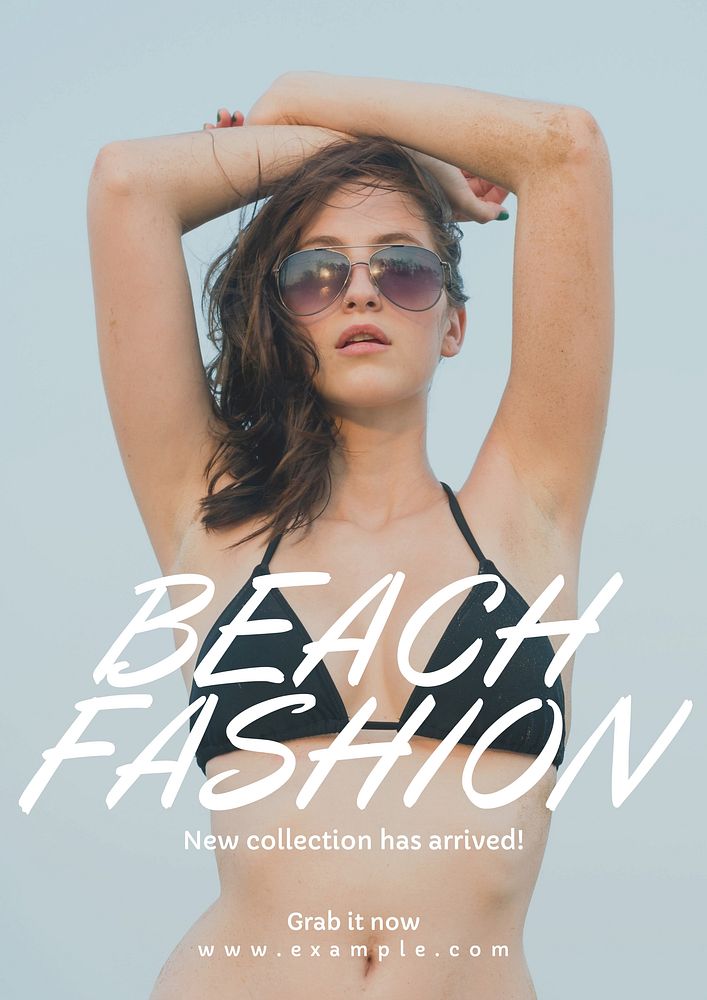 Beach fashion poster template