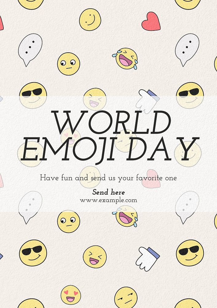 World emoji day poster template