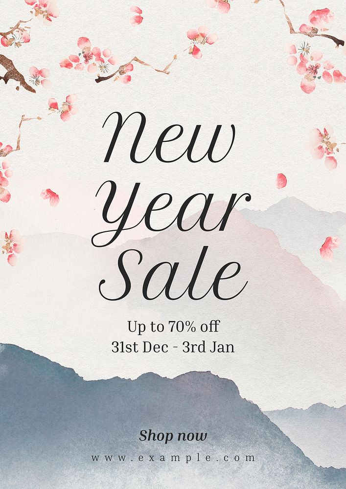 New Year sale poster template