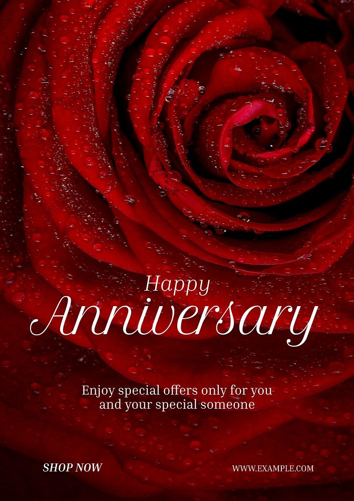Happy anniversary poster template and design
