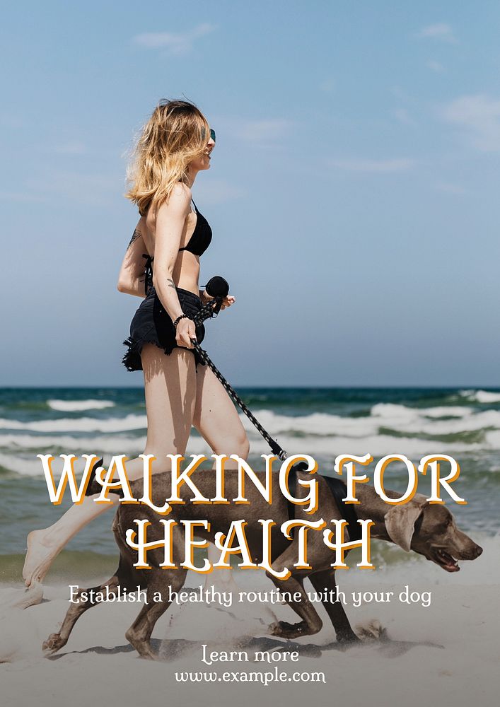 Walking for health poster template