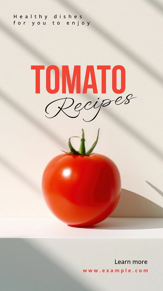 Tomato recipes Facebook story template