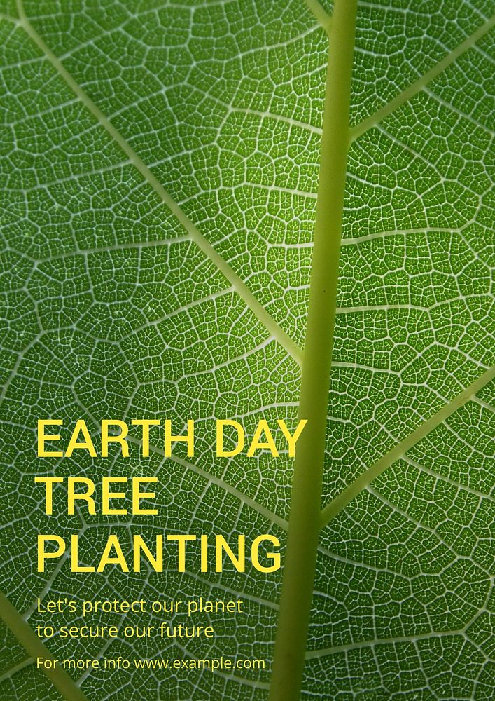 Earth day & tree   poster template