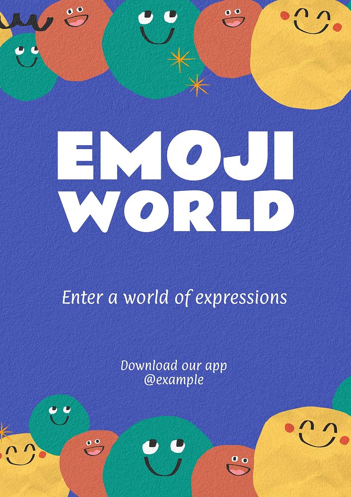 Emoji world poster template