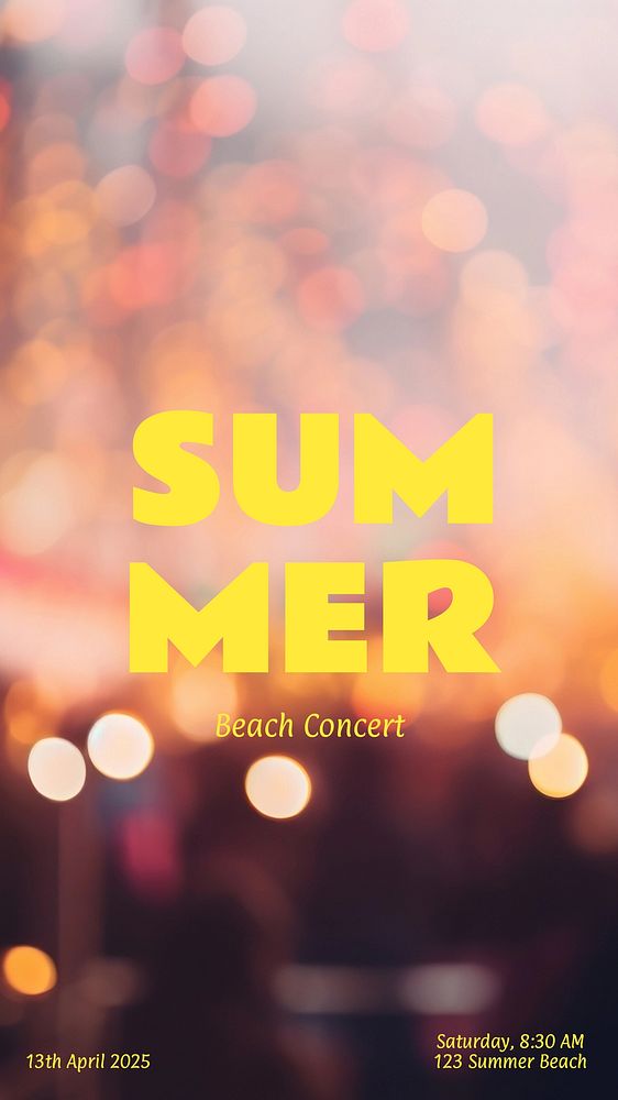 Summer beach concert Instagram story template