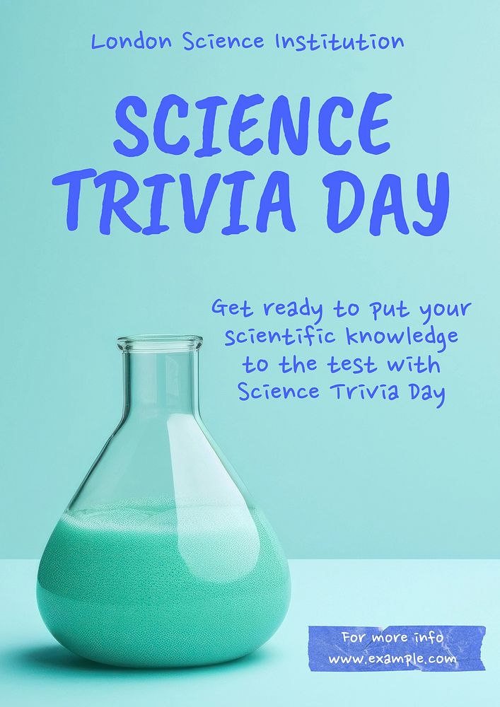 Science trivia day poster template
