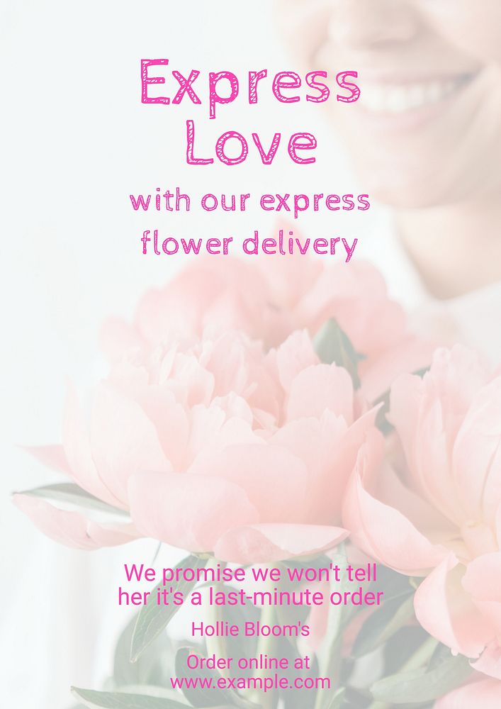 Flower delivery poster template