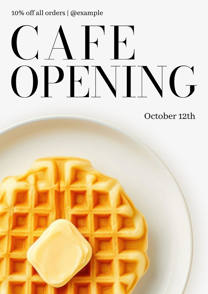 Cafe opening poster template