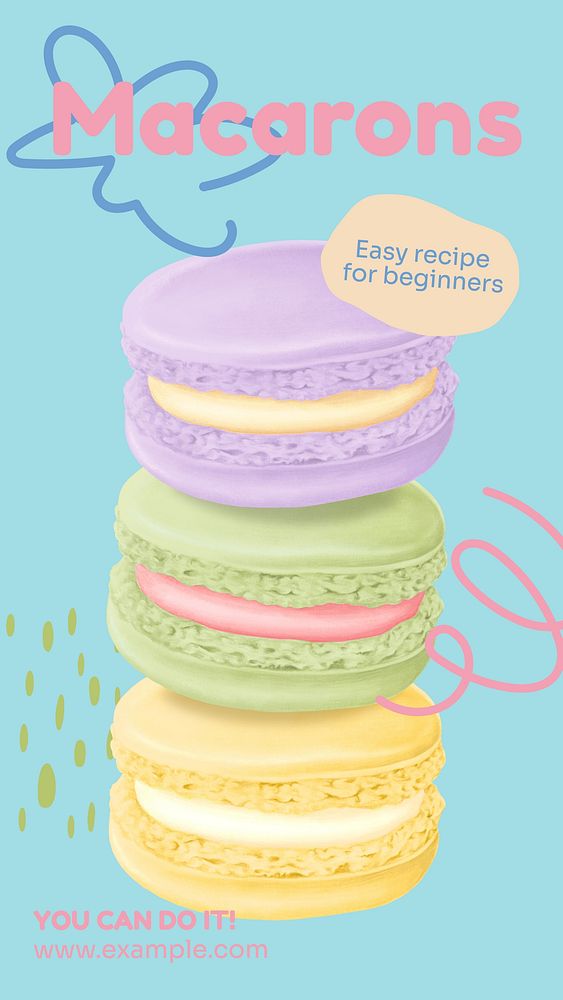Macarons recipe Instagram story template