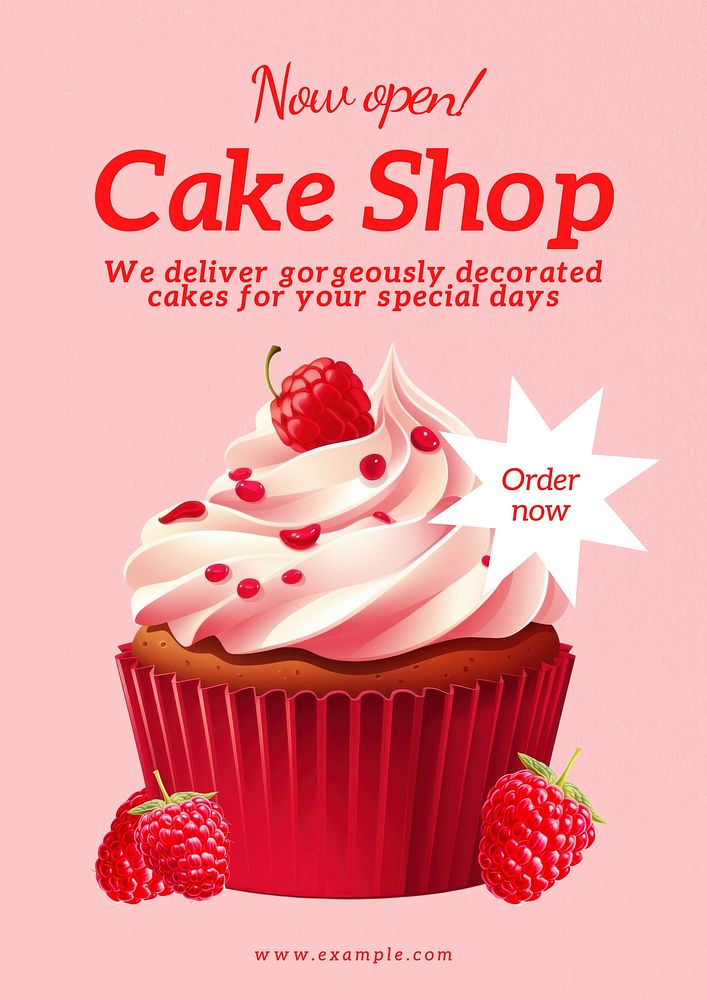 Cake shop poster template